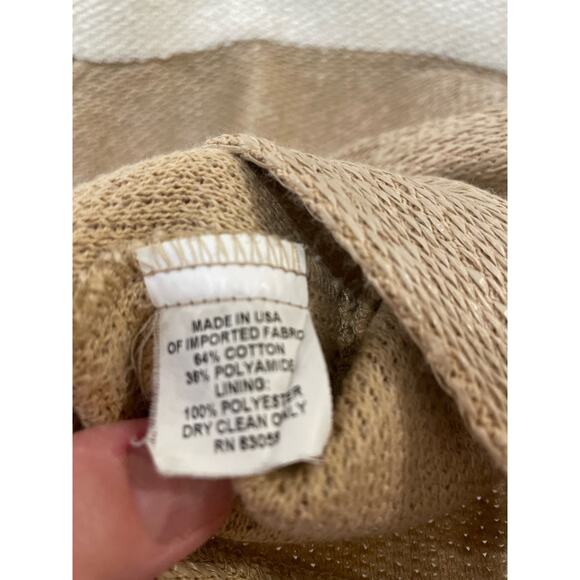 Drew Colorblock Woven Cutout Tank Blouse Cream Tan V Neck Lined Sz XS - Picture 6 of 8